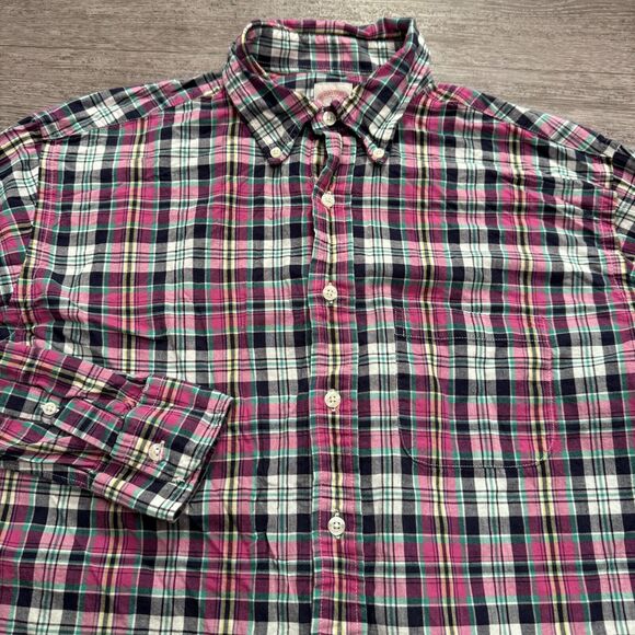 Brooks Brothers Shirt Mens Large‎ Madres Plaid Long Sleeve Button 1818 Regular - Picture 1 of 7